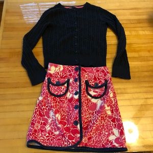 Lilly Pulitzer Skirt and Gap Cardigan Outfit 8-10